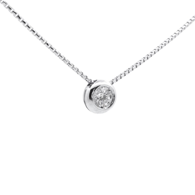 Collana Punto Luce Diamante ct 0,24 Oro 18 kt
