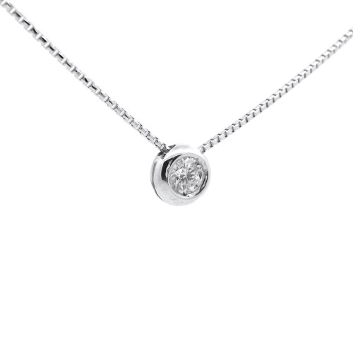 Collana Punto Luce Diamante ct 0,24 Oro 18 kt
