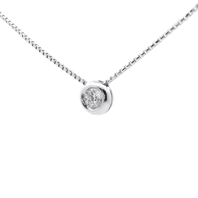 Collana Punto Luce Diamante ct 0,24 Oro 18 kt