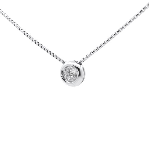 Collana Punto Luce Diamante ct 0,24 Oro 18 kt