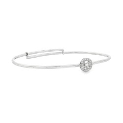 Bracciale con Diamanti Taglio a Brillante ct 0,14 in Oro Bianco 750 18 kt 8,1 gr 2