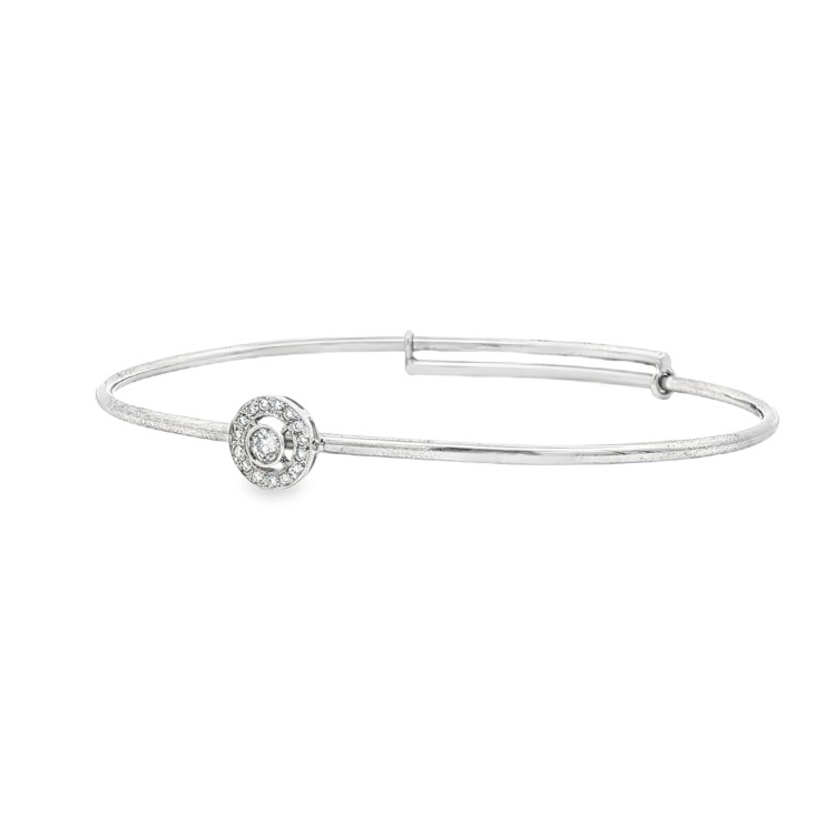 Bracciale con Diamanti Taglio a Brillante ct 0,14 in Oro Bianco 750 18 kt 8,1 gr