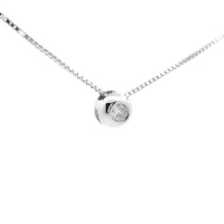 Collana Punto Luce Rotondo Diamante ct 0,05 Oro 18 kt 2