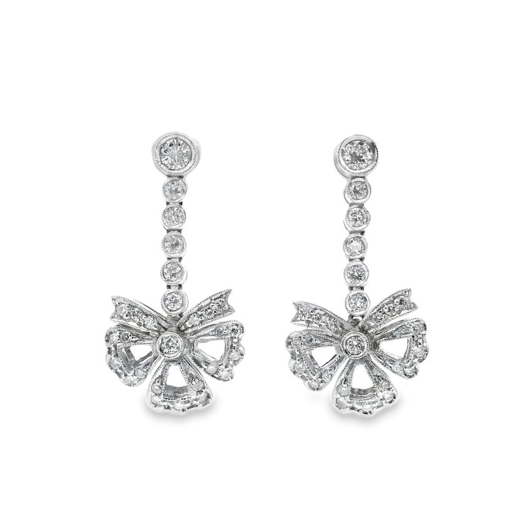 Orecchini pendenti Diamanti ct 0,70 Oro 18 kt