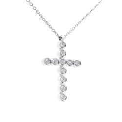 Collana Croce Diamanti ct 0,48 Oro 18 kt 2