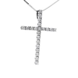 Collana Croce Diamanti ct 1,05 Oro 18 kt 2