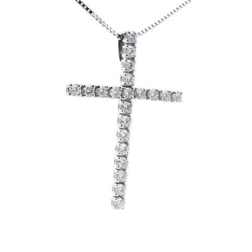 Collana Croce Diamanti ct 1,05 Oro 18 kt