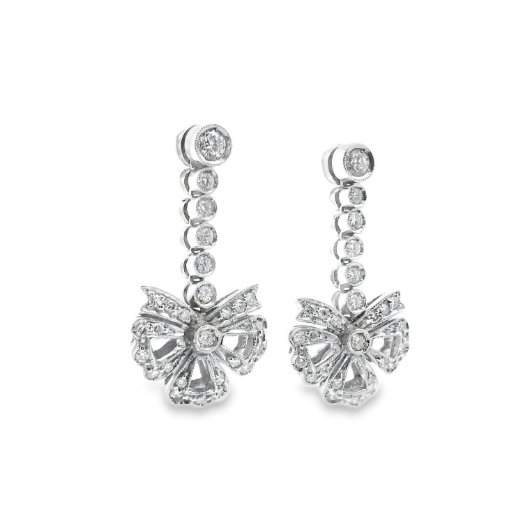 Orecchini pendenti Diamanti ct 0,70 Oro 18 kt