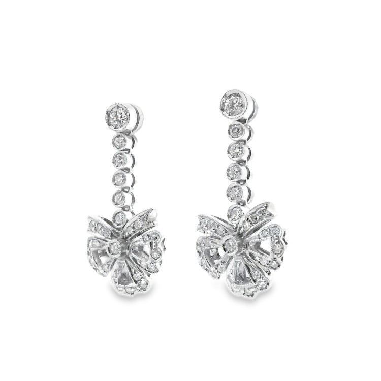 Orecchini pendenti Diamanti ct 0,70 Oro 18 kt