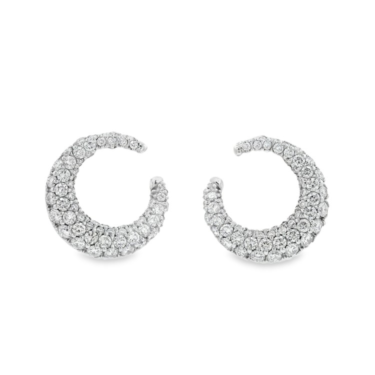 Orecchini Diamanti Falce di Luna ct 1,02  F VVS Oro 18 kt