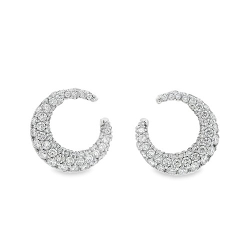 Orecchini Diamanti Falce di Luna ct 1,02  F VVS Oro 18 kt