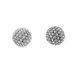 Orecchini Tessuto in Oro Bianco 18 kt misura 10 mm 3,97 gr