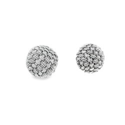 Orecchini Tessuto in Oro Bianco 18 kt misura 10 mm 3,97 gr 2