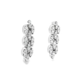 Orecchini pendenti con Diamanti Taglio a Brillante ct 1,04 e Oro Bianco 750 18 kt 6,4 gr 2