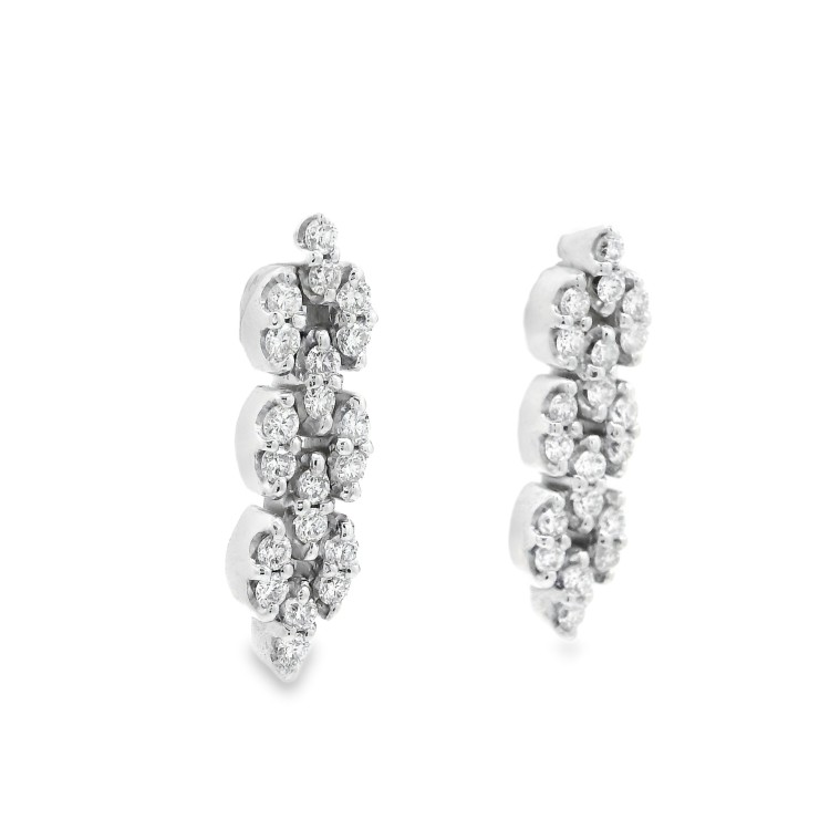 Orecchini pendenti Diamanti ct 1,04 Oro 18 kt
