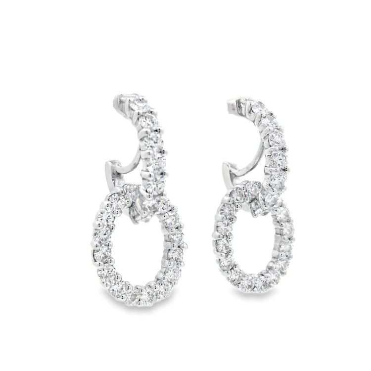 Orecchini pendenti Diamanti ct 2,24 Oro 18 kt