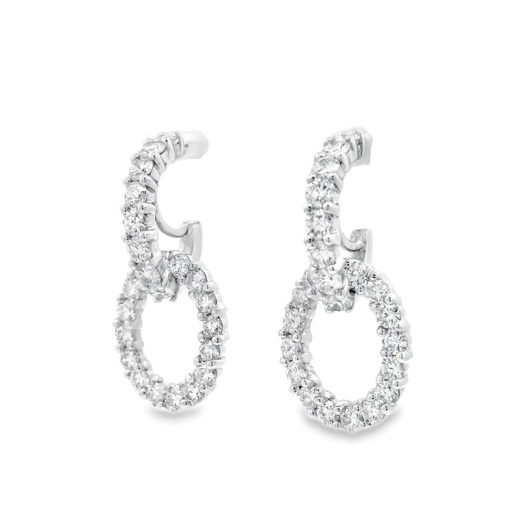 Orecchini pendenti Diamanti ct 2,24 Oro 18 kt