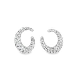 Orecchini Diamanti Falce di Luna ct 1,02  F VVS Oro 18 kt 2