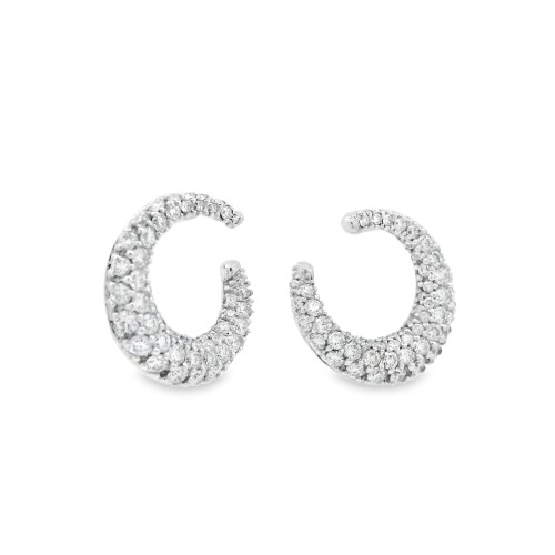 Orecchini Diamanti Falce di Luna ct 1,02  F VVS Oro 18 kt