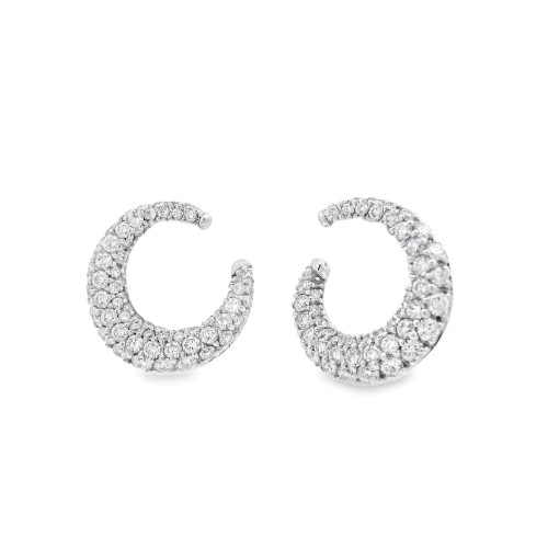 Orecchini Diamanti Falce di Luna ct 1,02  F VVS Oro 18 kt