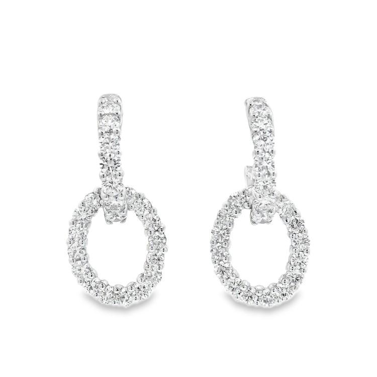 Orecchini pendenti Diamanti ct 2,24 Oro 18 kt