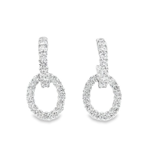 Orecchini pendenti Diamanti ct 2,24 Oro 18 kt