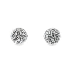 Orecchini Tessuto in Oro Bianco 18 kt misura 8,6 mm 2,85 gr