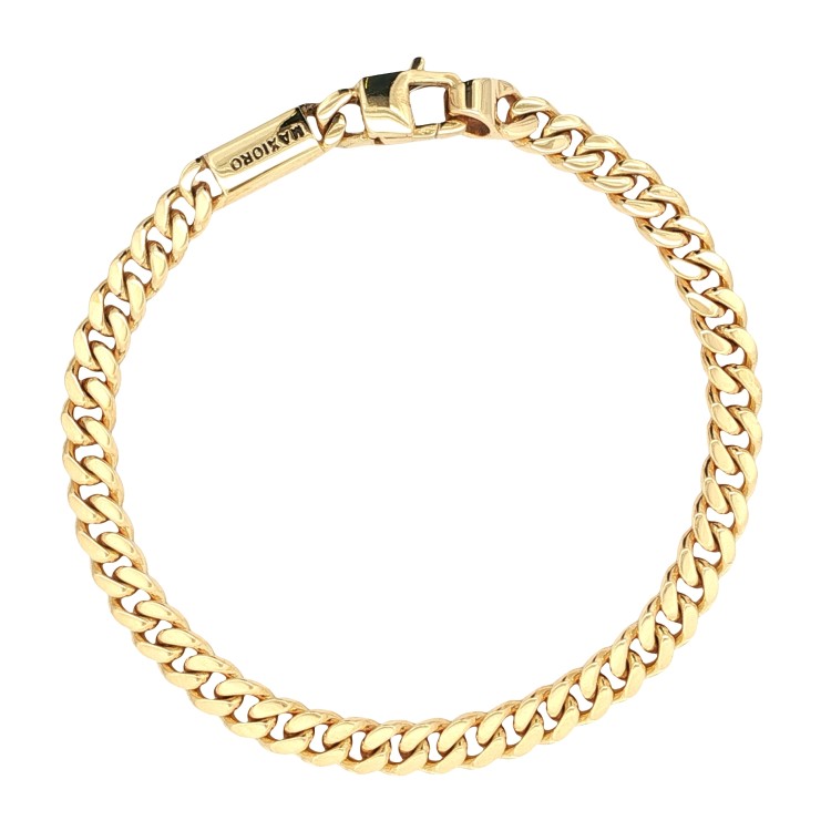 Bracciale Grumetta Classica 21 cm x 6,1 x 2,35 mm Oro Giallo 18 kt 29,57 gr Moschettone Rettangolare