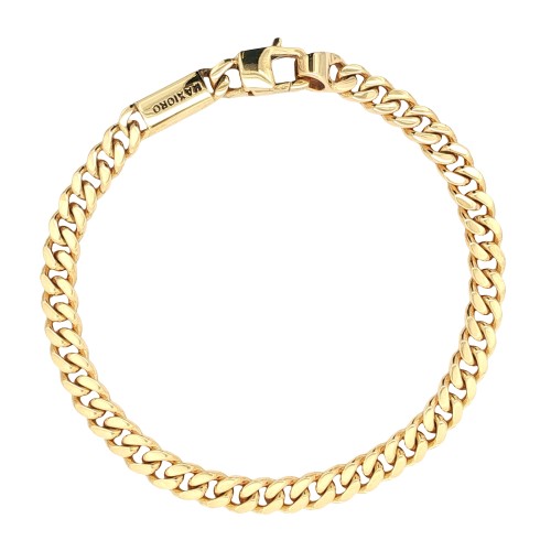 Bracciale Grumetta Classica 21 cm x 6,1 x 2,35 mm Oro Giallo 18 kt 29,57 gr Moschettone Rettangolare