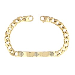 Bracciale Grumetta Fantasia misure 20 cm x 7,4 x 1,6 mm Oro Giallo e Bianco 18 kt 19,31 gr