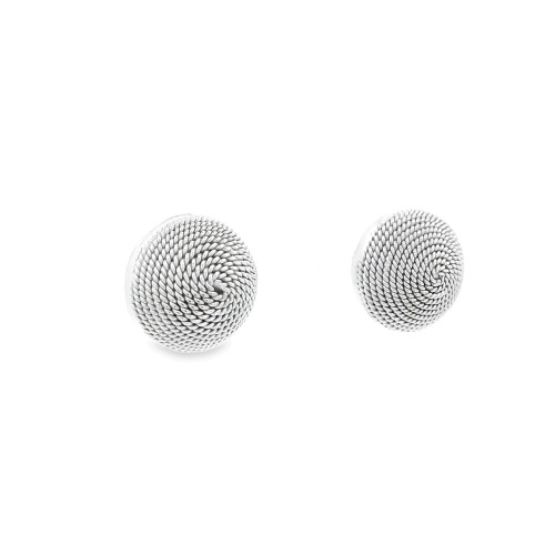 Orecchini Tessuto in Oro Bianco 18 kt misura 8,6 mm 2,85 gr