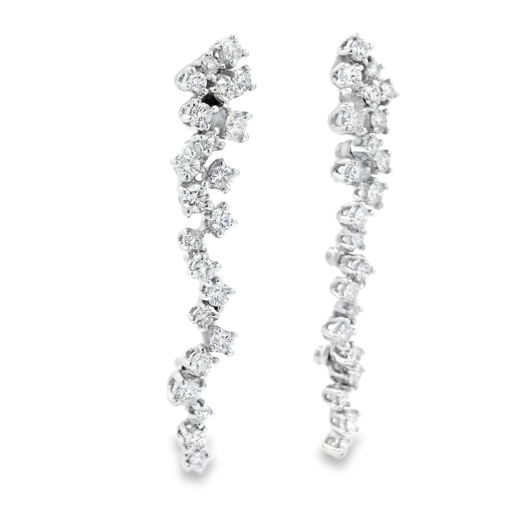 Orecchini pendenti Diamanti ct 1,70 Oro 18 kt