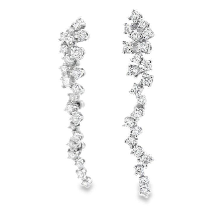 Orecchini pendenti Diamanti ct 1,70 Oro 18 kt