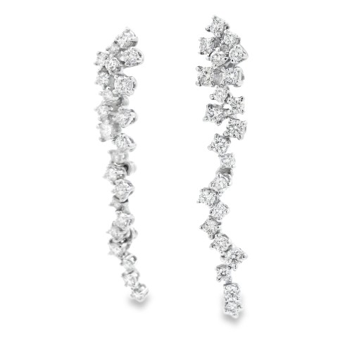 Orecchini pendenti Diamanti ct 1,70 Oro 18 kt