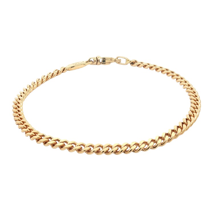 Bracciale Grumetta Classica 21 cm x 4,2 x 1,9 mm Oro Giallo 18 kt 14,51 gr Moschettone Rettangolare