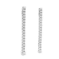 Orecchini pendenti Tennis Diamanti ct 1,02 F VS e Oro Bianco 18 kt misure 40 x 2,5 mm 6,34 gr 2