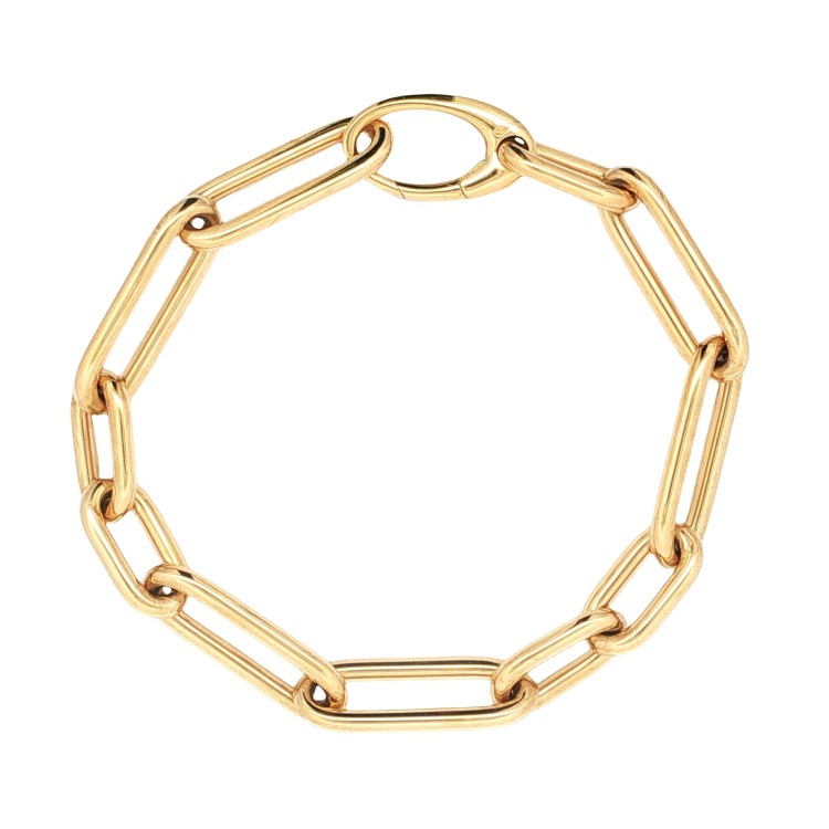Bracciale Fantasia Catena 2+2 sezione rotonda misure 19,5 cm x 8,8 x 2,55 mm Oro Giallo 18 kt 14,69 gr