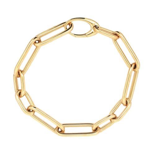 Bracciale Fantasia Catena 2+2 sezione rotonda misure 19,5 cm x 8,8 x 2,55 mm Oro Giallo 18 kt 14,69 gr