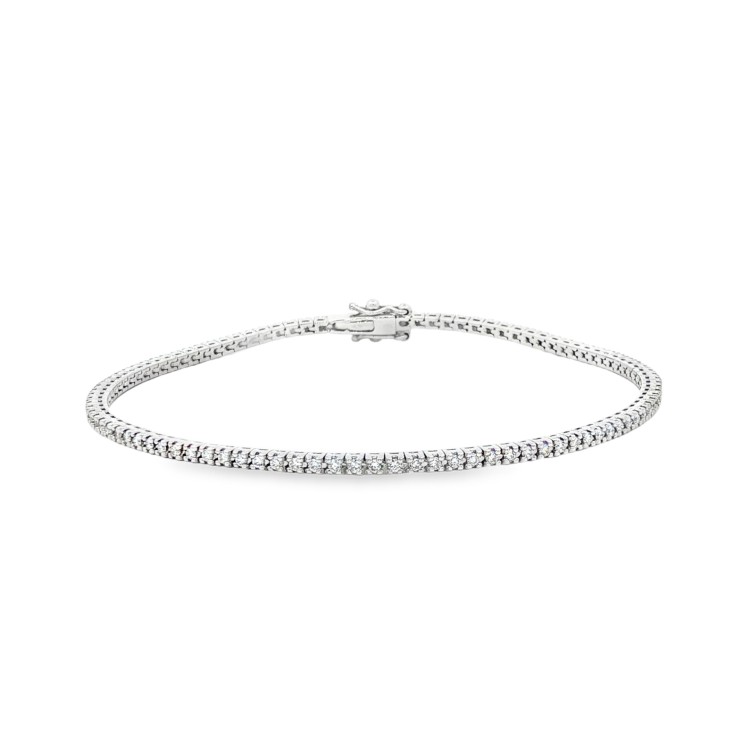 Bracciale Tennis Diamanti 4GQXL 1,72 mm n° 99 misura 175 mm pietre ct 0,71 G SI1 Oro Bianco 18 kt 6,99 gr