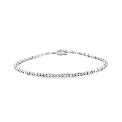 Bracciale Tennis Diamanti 4GQXL 1,72 mm n° 99 misura 175 mm pietre ct 0,71 G SI1 Oro Bianco 18 kt 6,99 gr