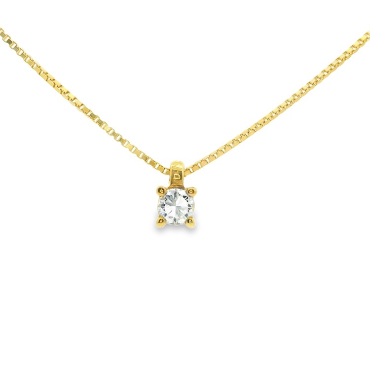 Collana Punto Luce 4GFG Diamante ct 0,13 F SI Oro Giallo 18 kt  2,14 gr