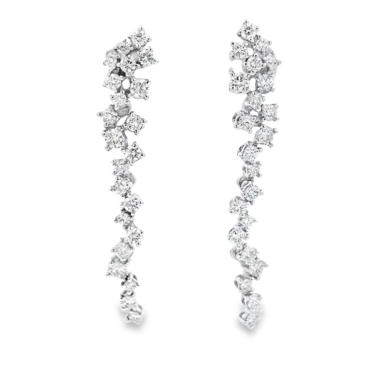 Orecchini pendenti Diamanti ct 1,70 Oro 18 kt