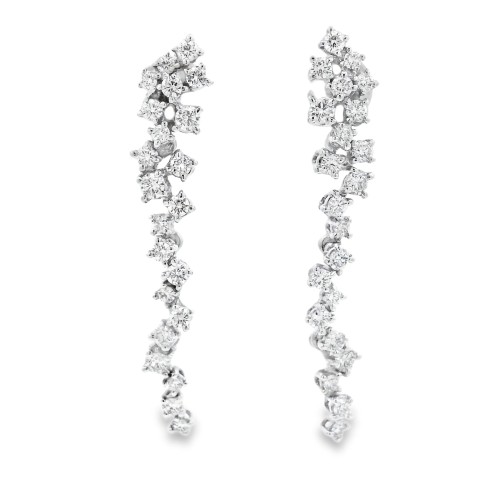 Orecchini pendenti Diamanti ct 1,70 Oro 18 kt