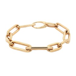 Bracciale Fantasia Catena 2+2 sezione rotonda misure 19,5 cm x 8,8 x 2,55 mm Oro Giallo 18 kt 14,69 gr 2