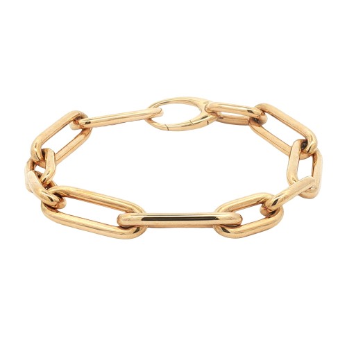 Bracciale Fantasia Catena 2+2 sezione rotonda misure 19,5 cm x 8,8 x 2,55 mm Oro Giallo 18 kt 14,69 gr