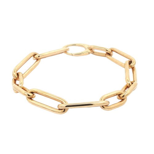 Bracciale Fantasia Catena 2+2 sezione rotonda misure 19,5 cm x 8,8 x 2,55 mm Oro Giallo 18 kt 14,69 gr