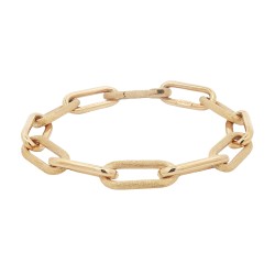 Bracciale Fantasia Catena sezione rotonda Lucida e satinata misure 20 cm x 8,8 x 2,54 mm Oro Giallo 18 kt 14,96 gr 2