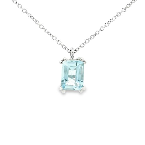 Collana Acquamarina Ovale 7 x 5 mm ct 0,88 Oro 18 kt 2,08 gr