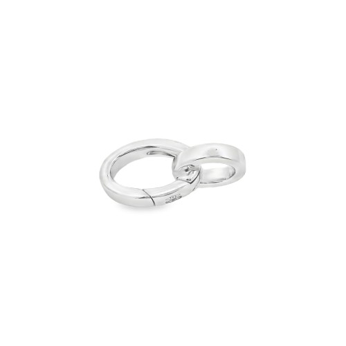 Chiusura Moschettone Ovale doppio misure 10x7x1,85 mm Oro Bianco 18 kt 1,17 gr