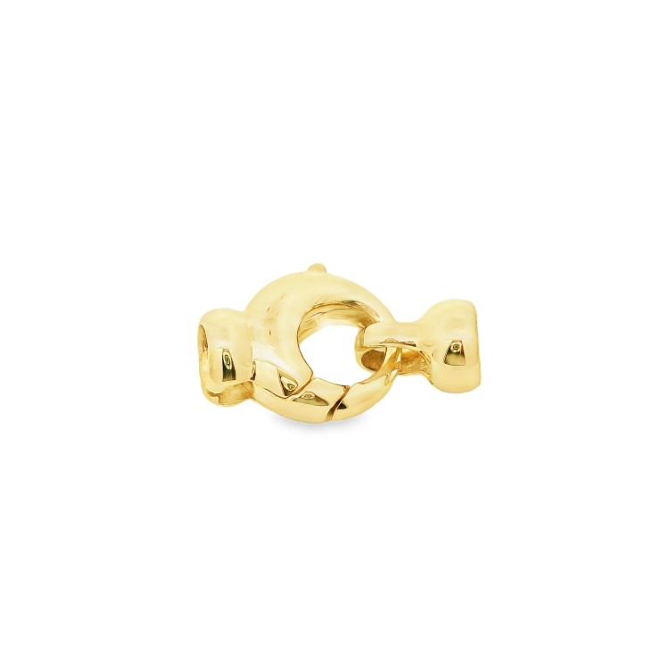 Chiusura Moschettone Rotondo con termilale misure 9x9x4,4mm Oro Giallo 18 kt 2,20 gr